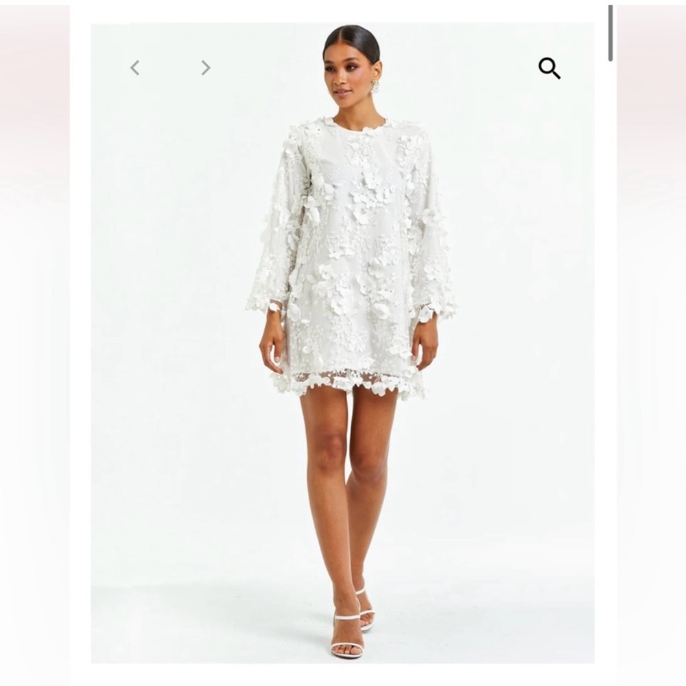 Mestiza White Long Sleeve Dress